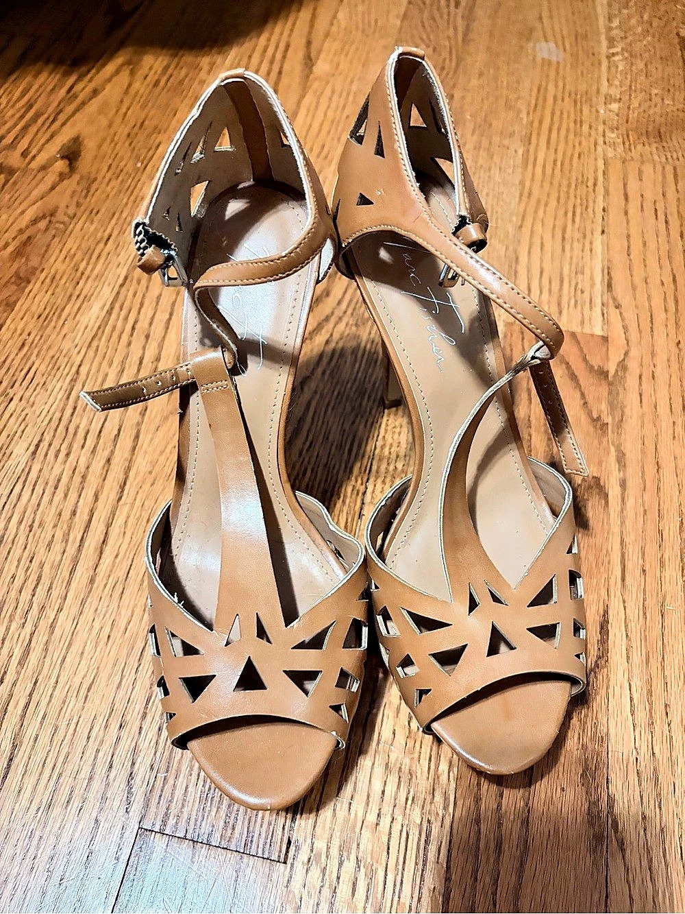 Marc Fisher Cutout Platform Heels Brown US 7.5